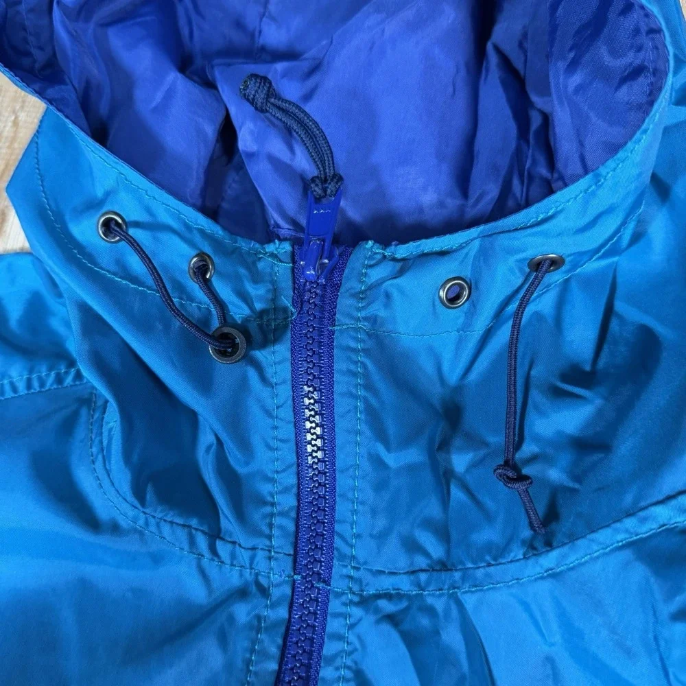 Columbia Vintage 90s Colorblock Windbreaker Womens Medium Jacket Packable Teal